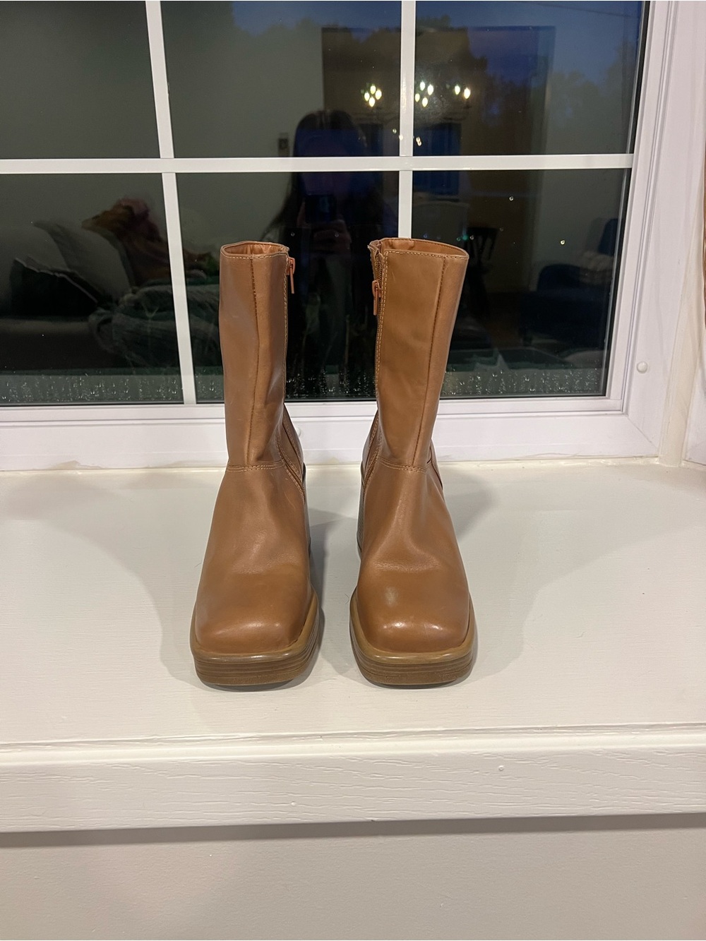 Steve Madden Tan Mid-Calf Leather Boots